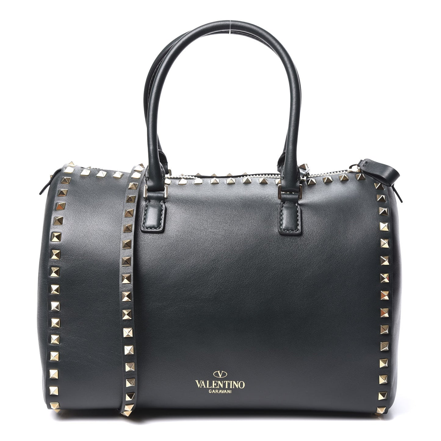 Vitello Rockstud Bowling Bag Deep Green