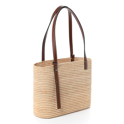Loewe Raffia Square Basket Tote Bag Natural Tan 3 of 11