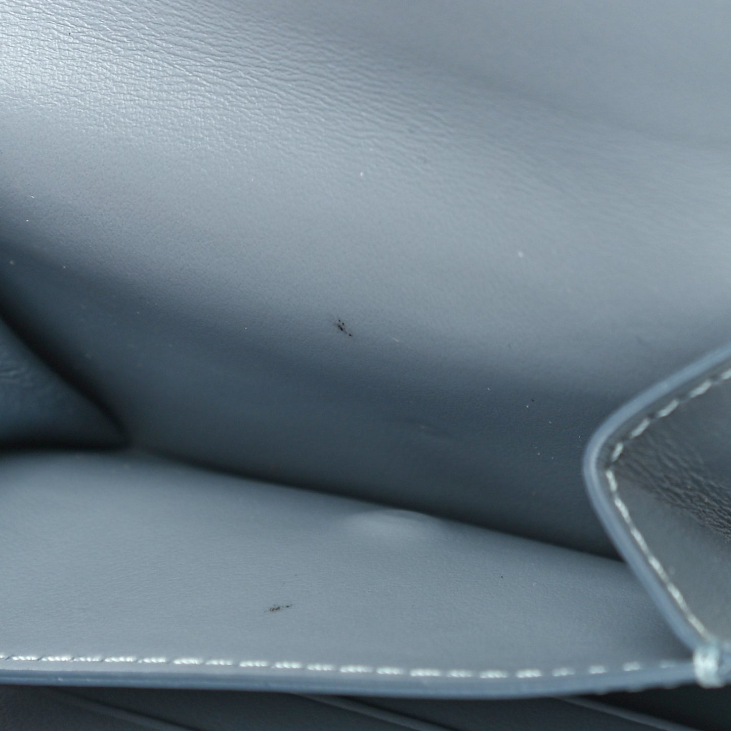 Shiny Smooth Lambskin Small Triomphe Wallet Arctic Blue
