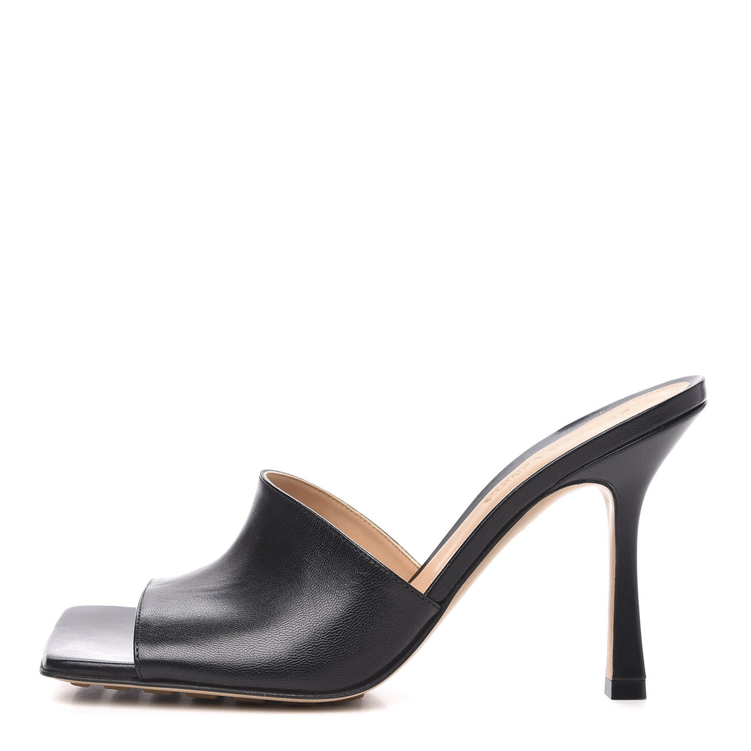 Bottega Veneta Lambskin Stretch Mule Sandals 38 Black 1 of 9