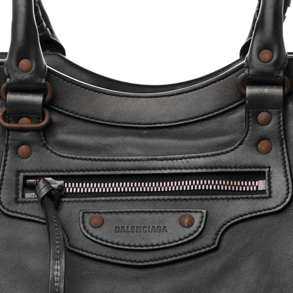Balenciaga Used Calfskin Rust Hardware Large Top Handle Bag Black 7 of 14