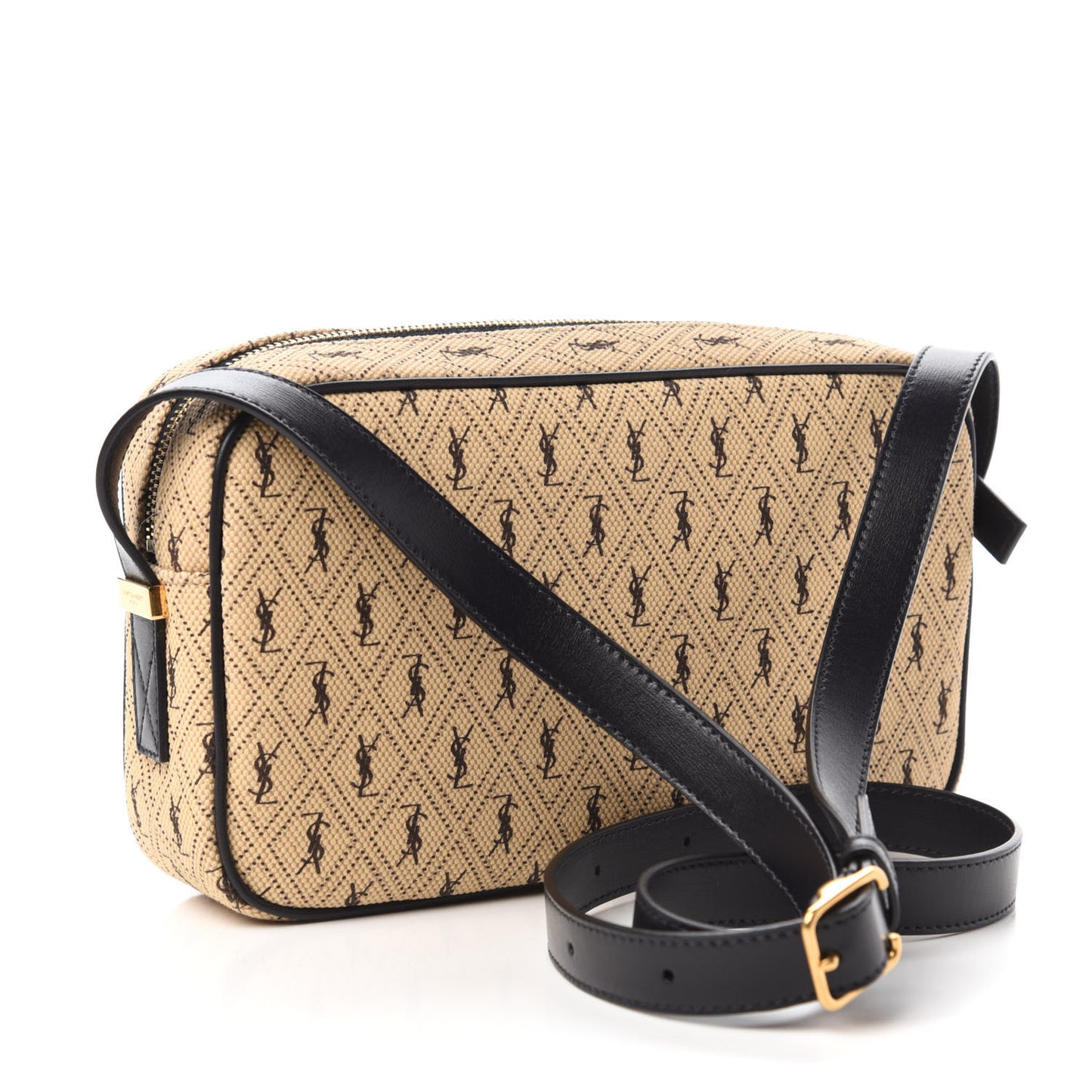 Canvas Monogram All Over Camera Bag Beige