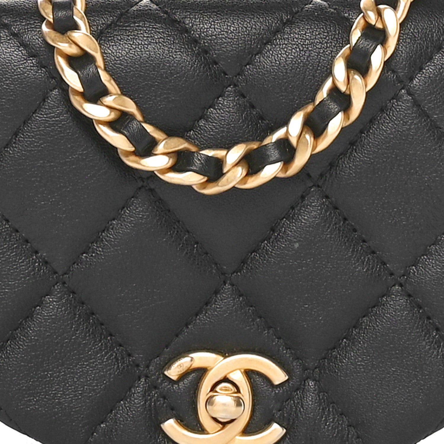 Chanel Calfskin Quilted Mini Coco Mail Clutch with Chain Black 9 of 11
