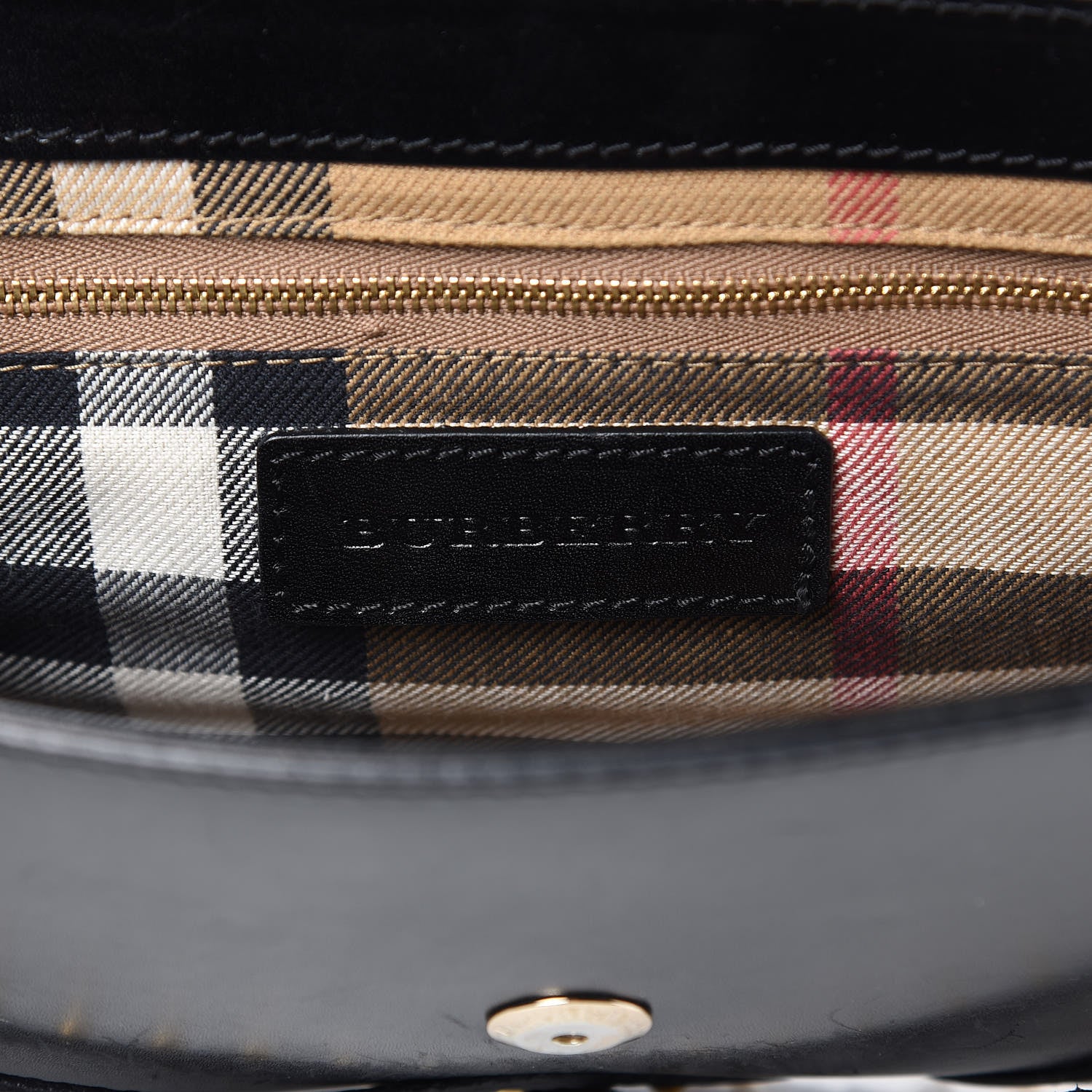 Burberry Polished Bridle Calfskin Studded Small Abbott Crossbody Bag Black 6 of 13