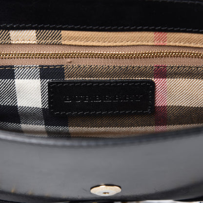 Burberry Polished Bridle Calfskin Studded Small Abbott Crossbody Bag Black 6 of 13