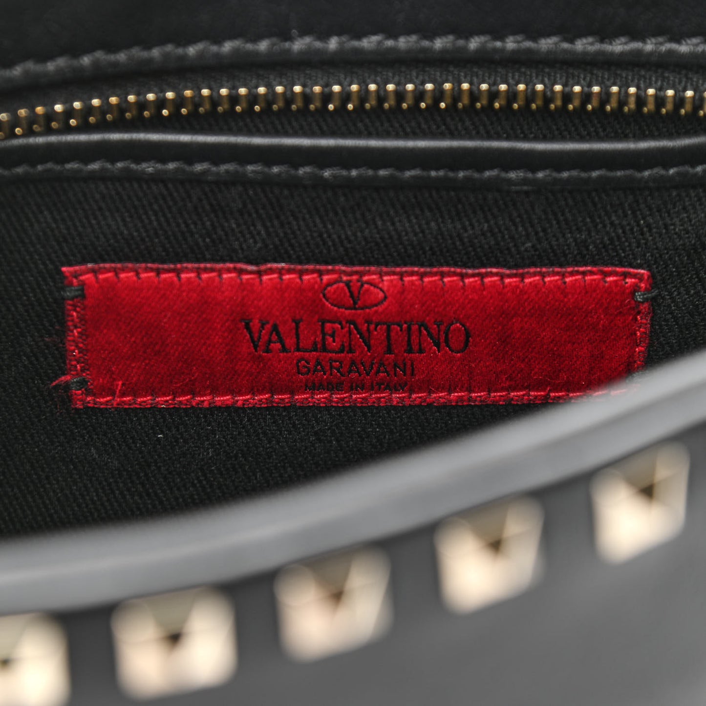 Calfskin Rockstud Camera Crossbody Bag Black