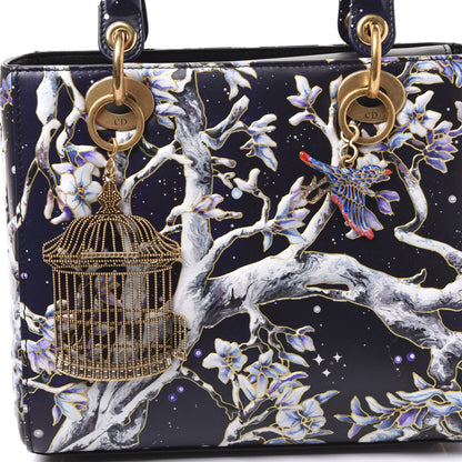 Christian Dior Smooth Calfskin Raqib Shaw Medium Lady Dior Navy Multicolor 9 of 9