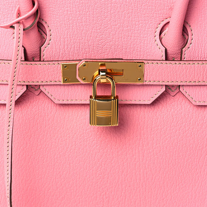 Hermes Chevre de Coromandel Horseshoe Birkin 30 Rose Confetti Gris Perle 8 of 11