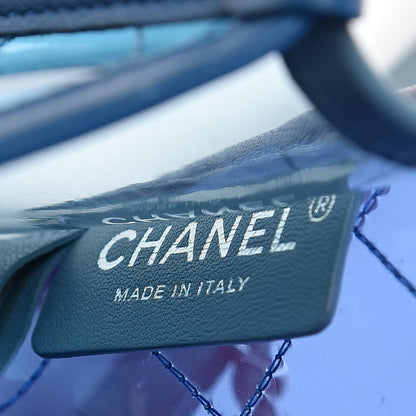 Chanel PVC Lambskin Stitched Medium Coco Splash Flap Blue 6 of 10