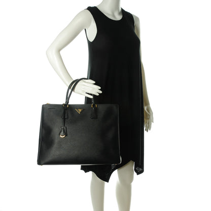 Prada Saffiano Lux Extra Large Galleria Double Zip Tote Black 2 of 7