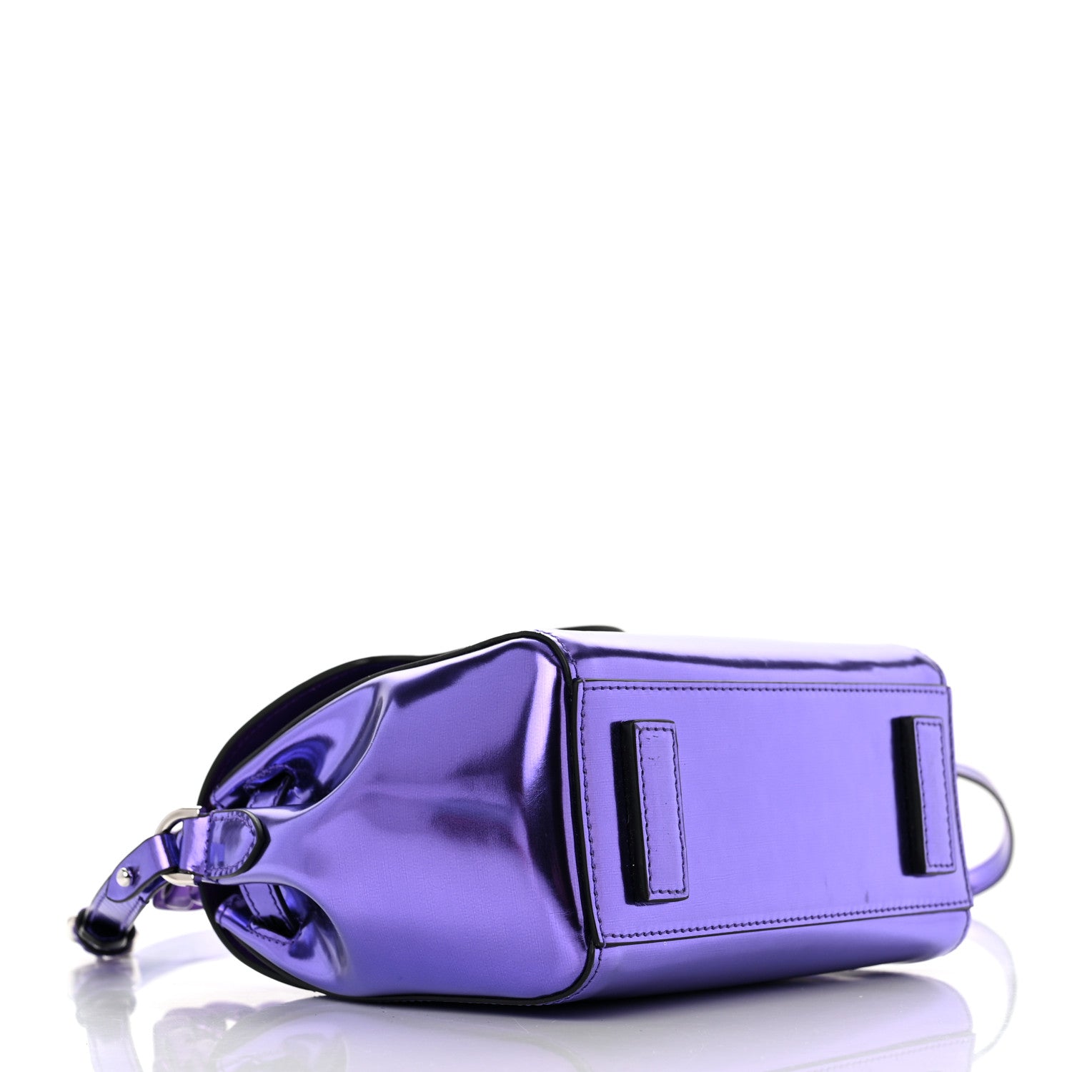 Versace Metallic Patent Calfskin Mini La Medusa Chain Top Handle Bag Dark Orchid 4 of 11