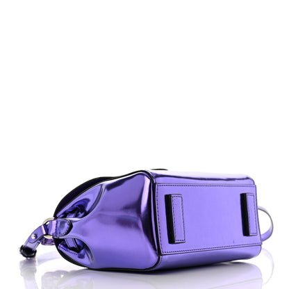 Versace Metallic Patent Calfskin Mini La Medusa Chain Top Handle Bag Dark Orchid 4 of 11