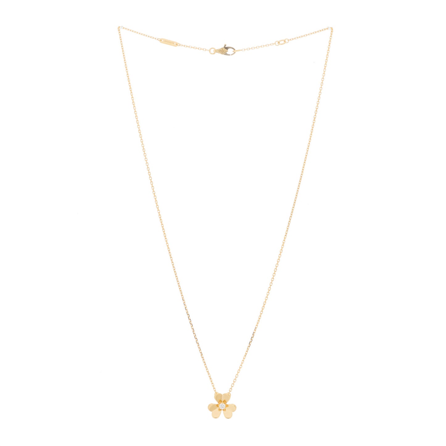 18K Yellow Gold Diamond Mini Frivole Pendant Necklace