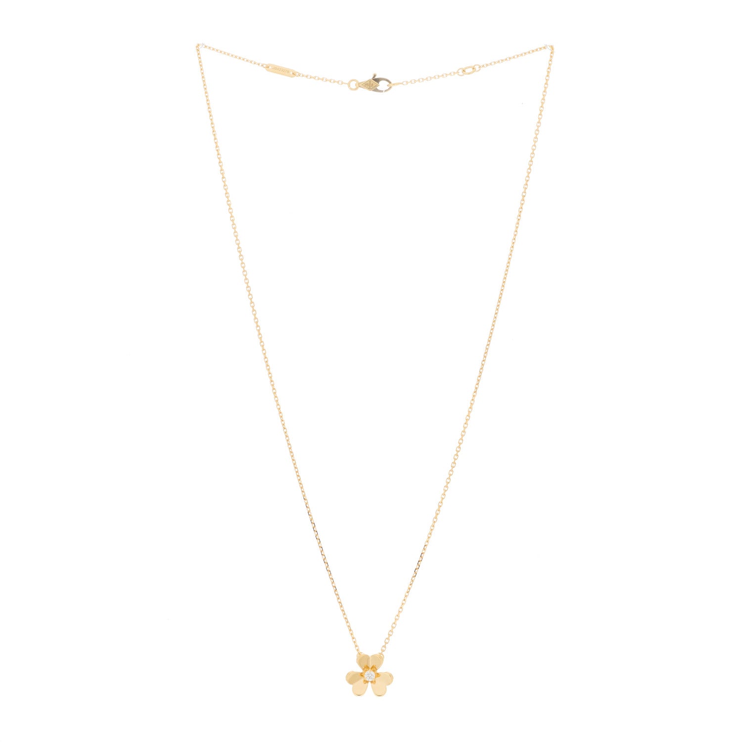 Van Cleef & Arpels 18K Yellow Gold Diamond Mini Frivole Pendant Necklace 2 of 6