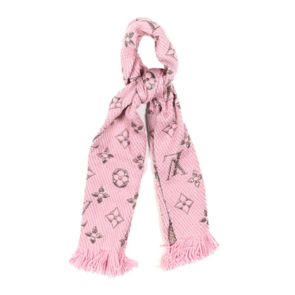Louis Vuitton Wool Silk Logomania Shine Scarf Pink 1 of 4