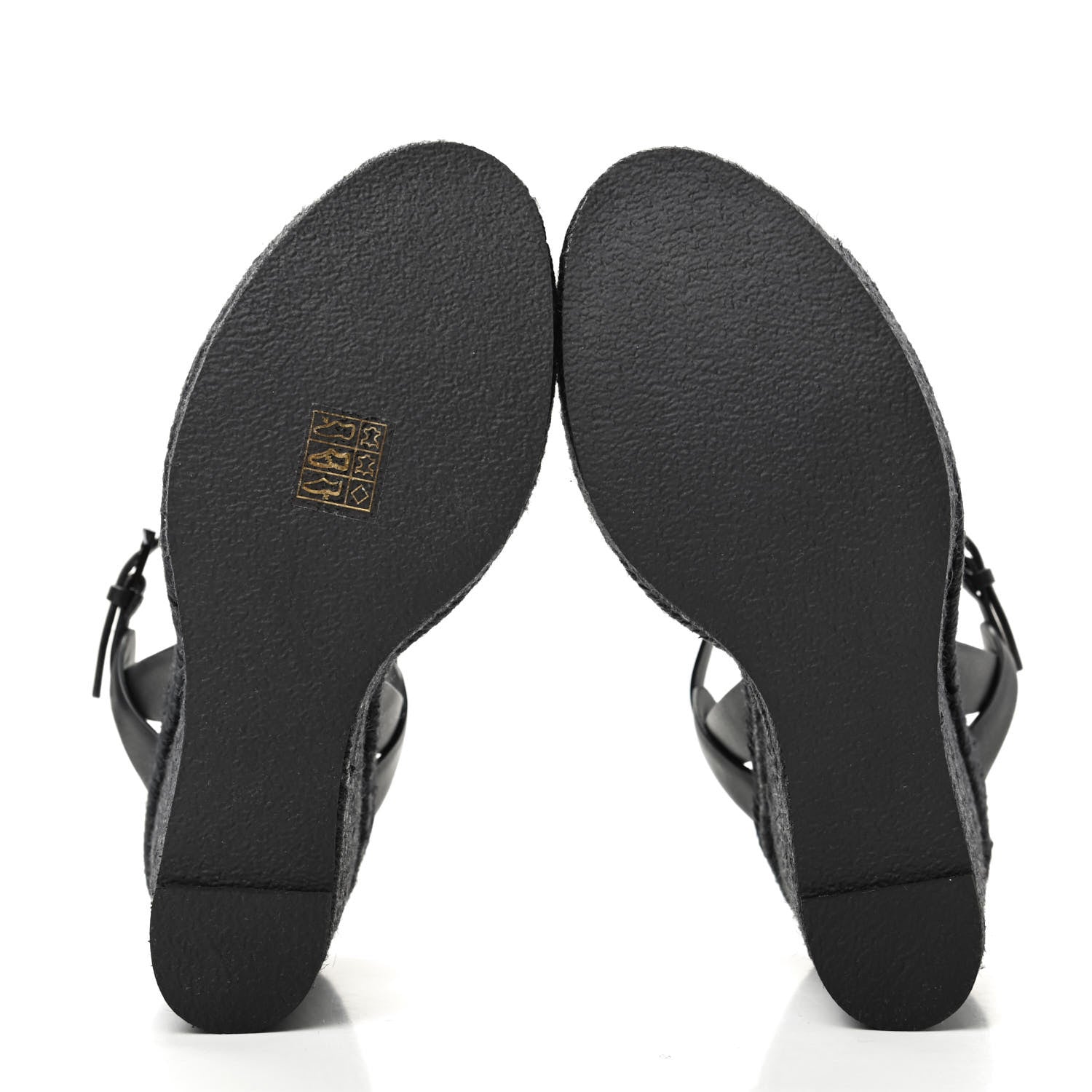 Saint Laurent Calfskin Tribute 95 Platform Espadrille Wedge Sandals 39.5 Black 5 of 8