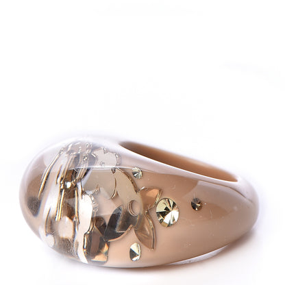 Louis Vuitton Resin Swarovski Crystal Inclusion Ring 5.5 Beige 3 of 4