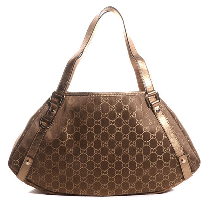 Gucci Satin Monogram Medium Abbey Shoulder Bag Bronze 1 of 7