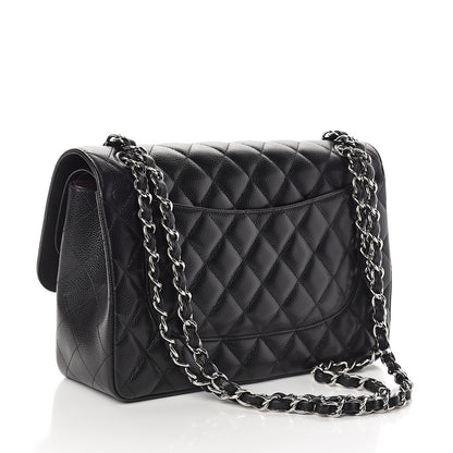 Chanel Caviar Quilted Jumbo Double Flap Black 2 of 10