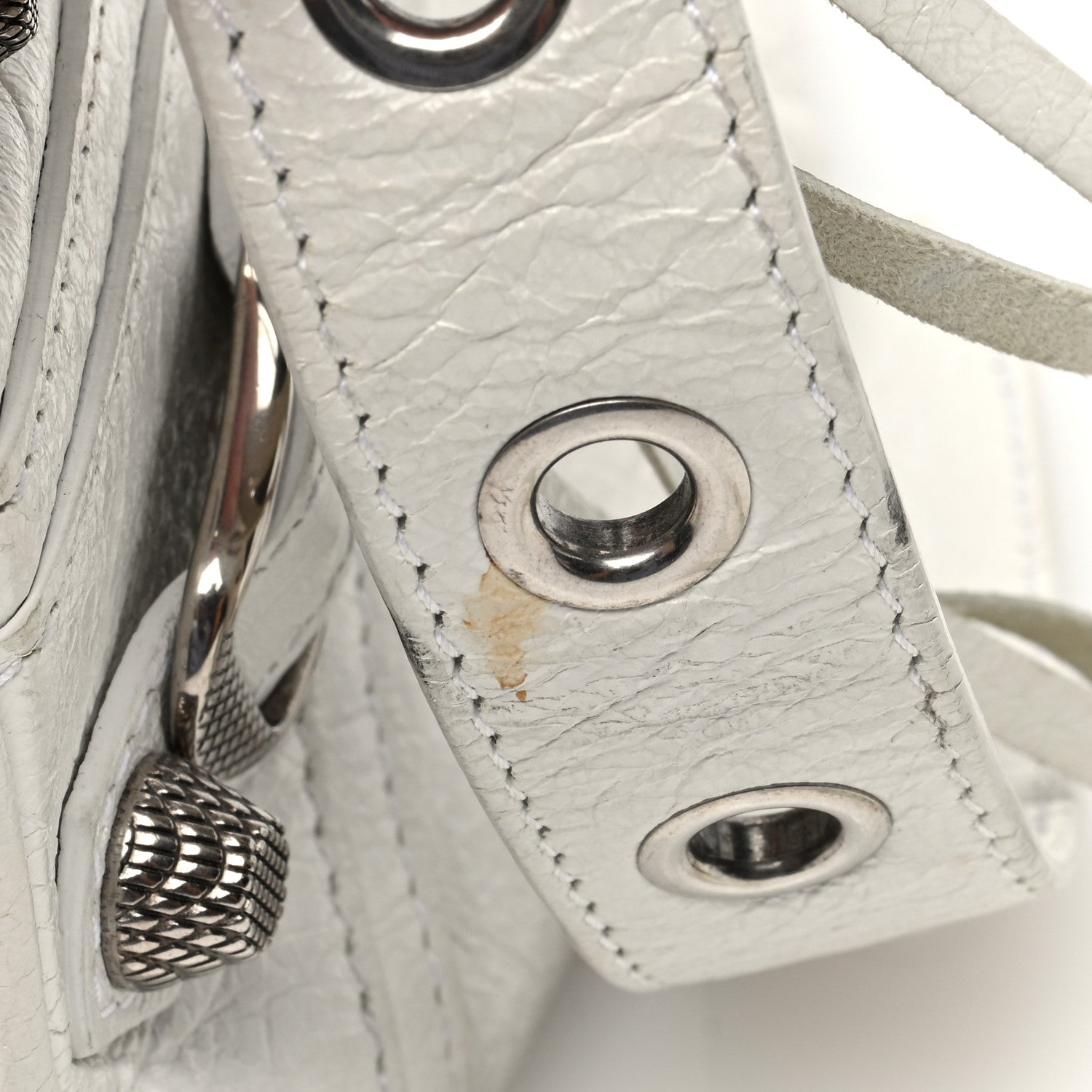 Balenciaga Agneau Arena Crystal Le Cagole Shoulder Bag XS Optic White 13 of 18