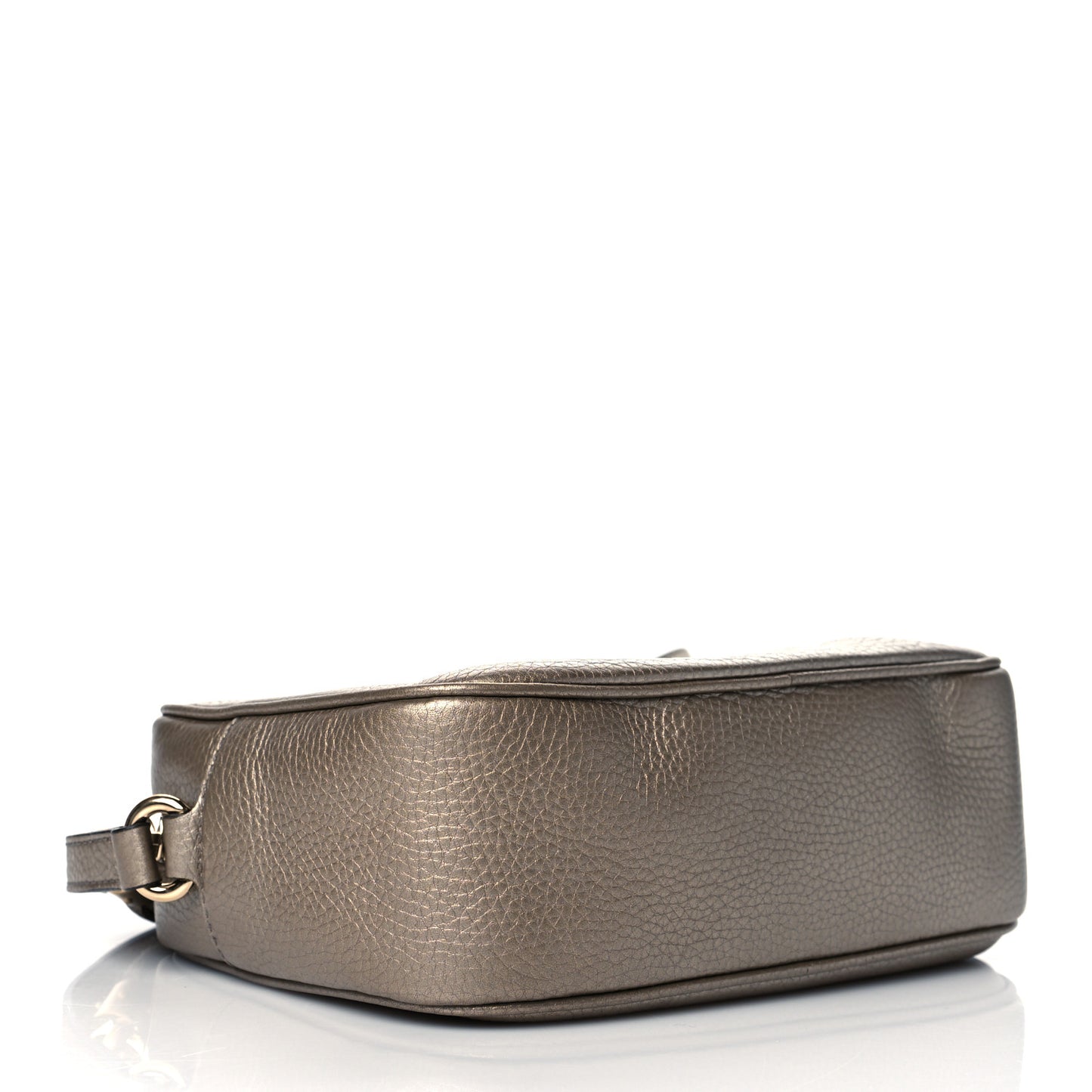 Metallic Pebbled Calfskin Small Soho Disco Bag Golden Beige