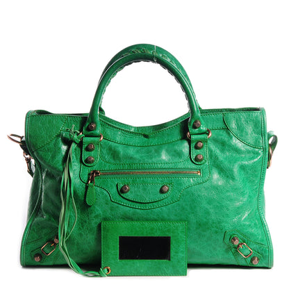 Balenciaga Agneau Giant 12 Rose Gold Hardware City Vert Poker 1 of 16