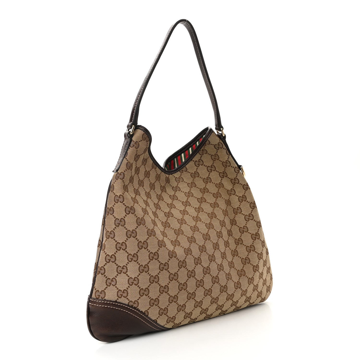 Gucci Monogram Medium New Britt Hobo Dark Brown 3 of 11
