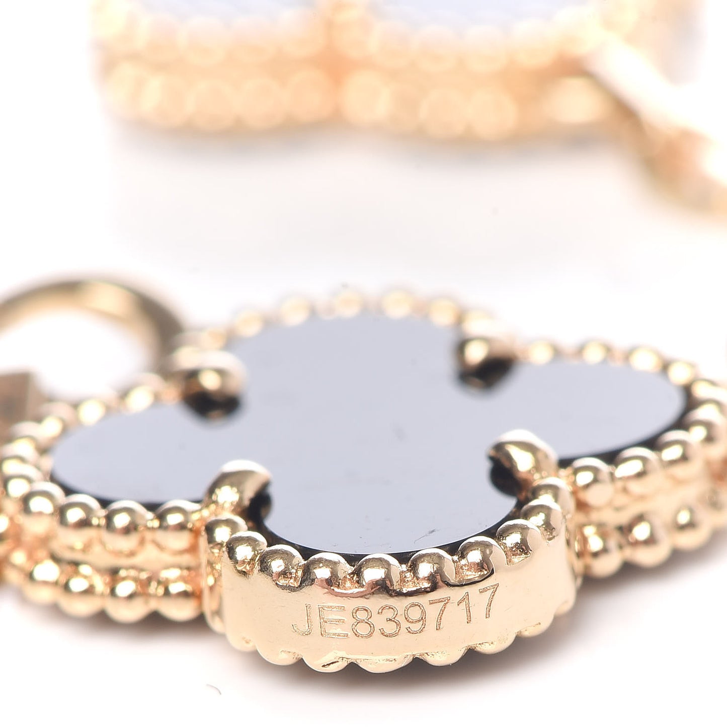 18K Yellow Gold Black Onyx 5 Motifs Vintage Alhambra Bracelet