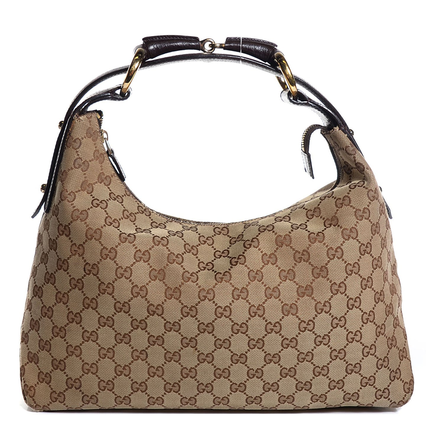 Monogram Medium Horsebit Chain Hobo Dark Brown