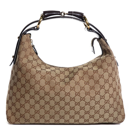 Gucci Monogram Medium Horsebit Chain Hobo Dark Brown 1 of 7