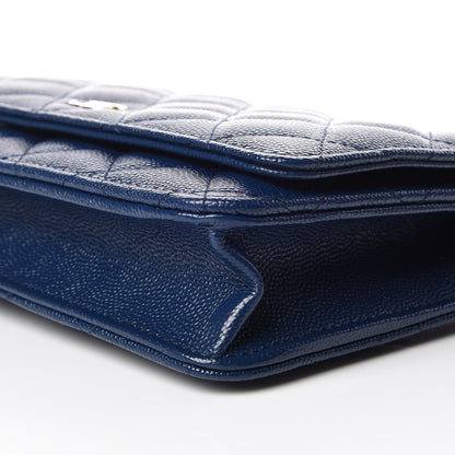 Chanel Caviar Quilted Wallet On Chain WOC Navy Blue 6 of 11