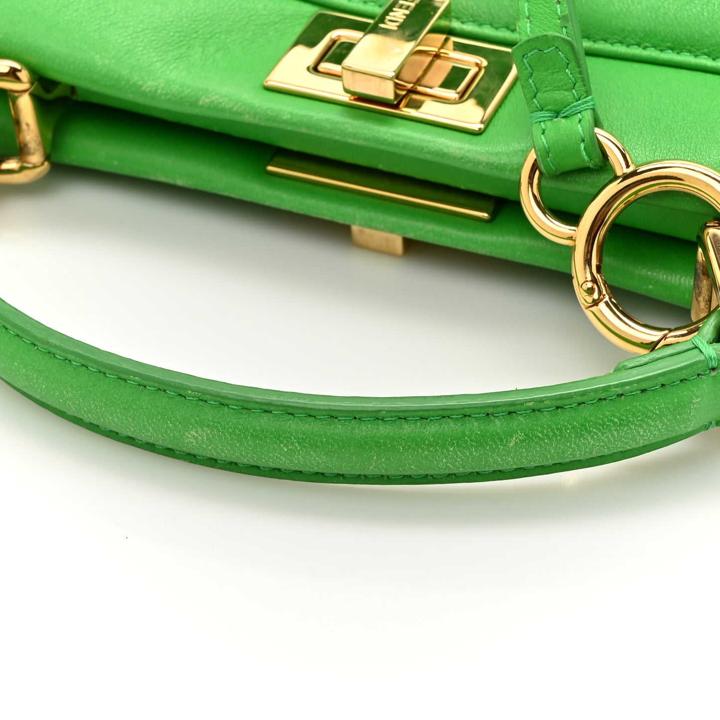 Nappa Mini Peekaboo Iconic Satchel Tomatillo
