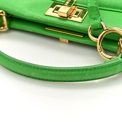 Fendi Nappa Mini Peekaboo Iconic Satchel Tomatillo 16 of 16