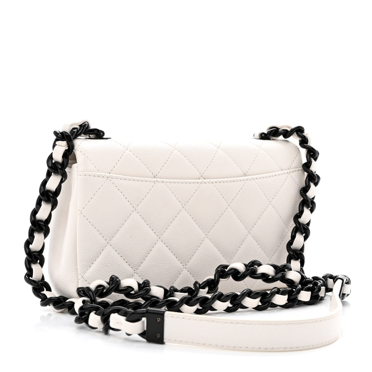 Caviar Quilted My Everything Small Flap White Black