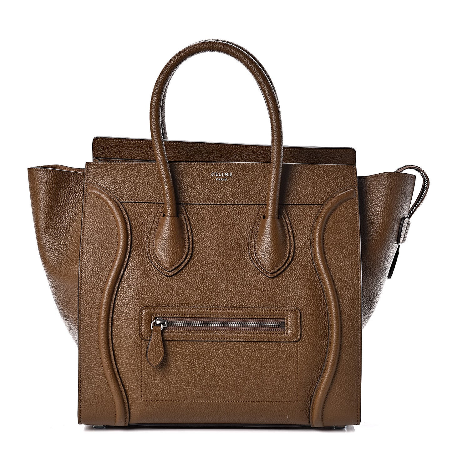 Drummed Calfskin Mini Luggage Moss Green