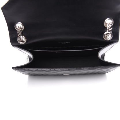 Saint Laurent Grain De Poudre Textured Mixed Matelasse Triquilt Medium Monogram Satchel Black 5 of 10