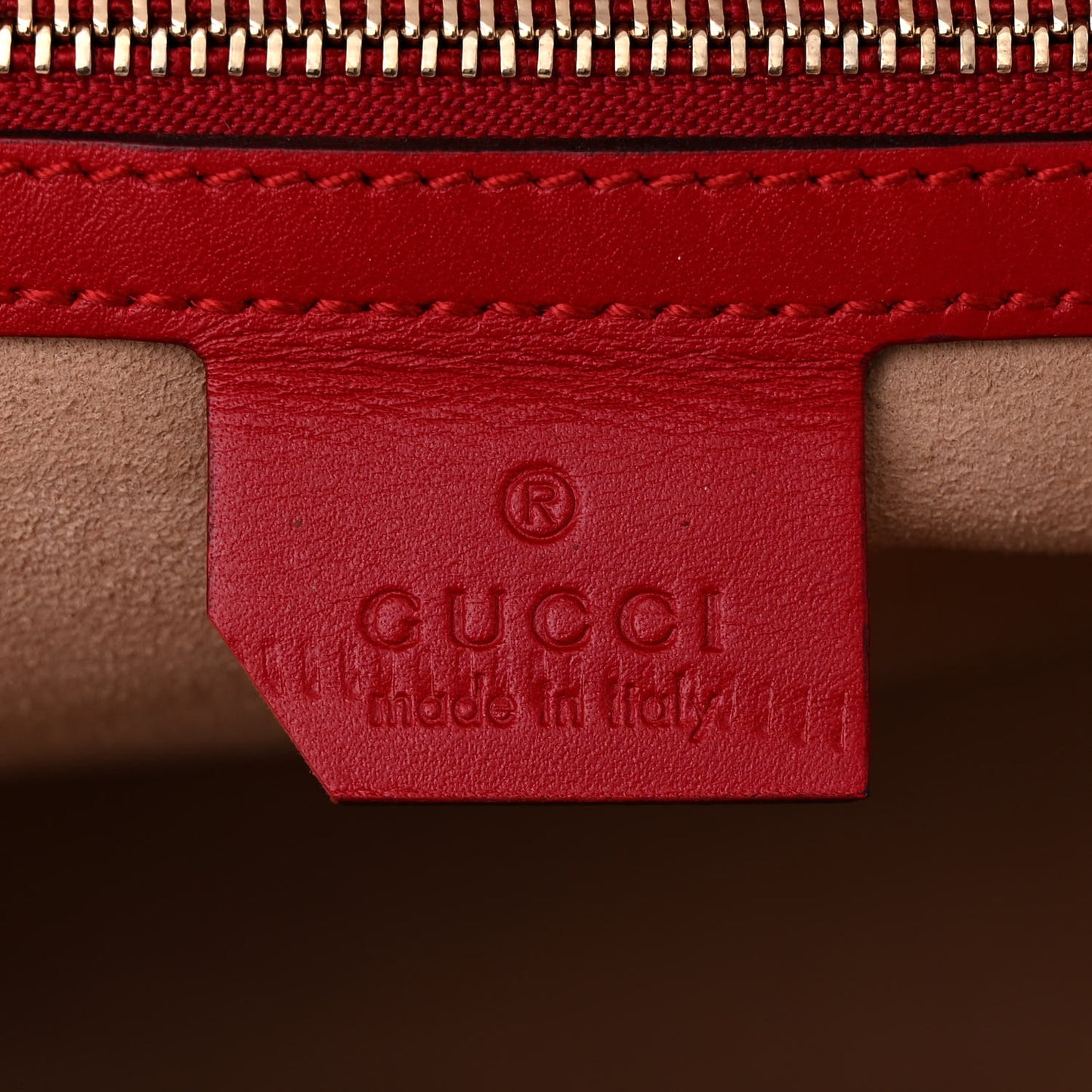 Guccissima Signature Medium Padlock Top Handle Bag Hibiscus Red
