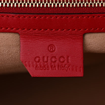 Gucci Guccissima Signature Medium Padlock Top Handle Bag Hibiscus Red 6 of 10
