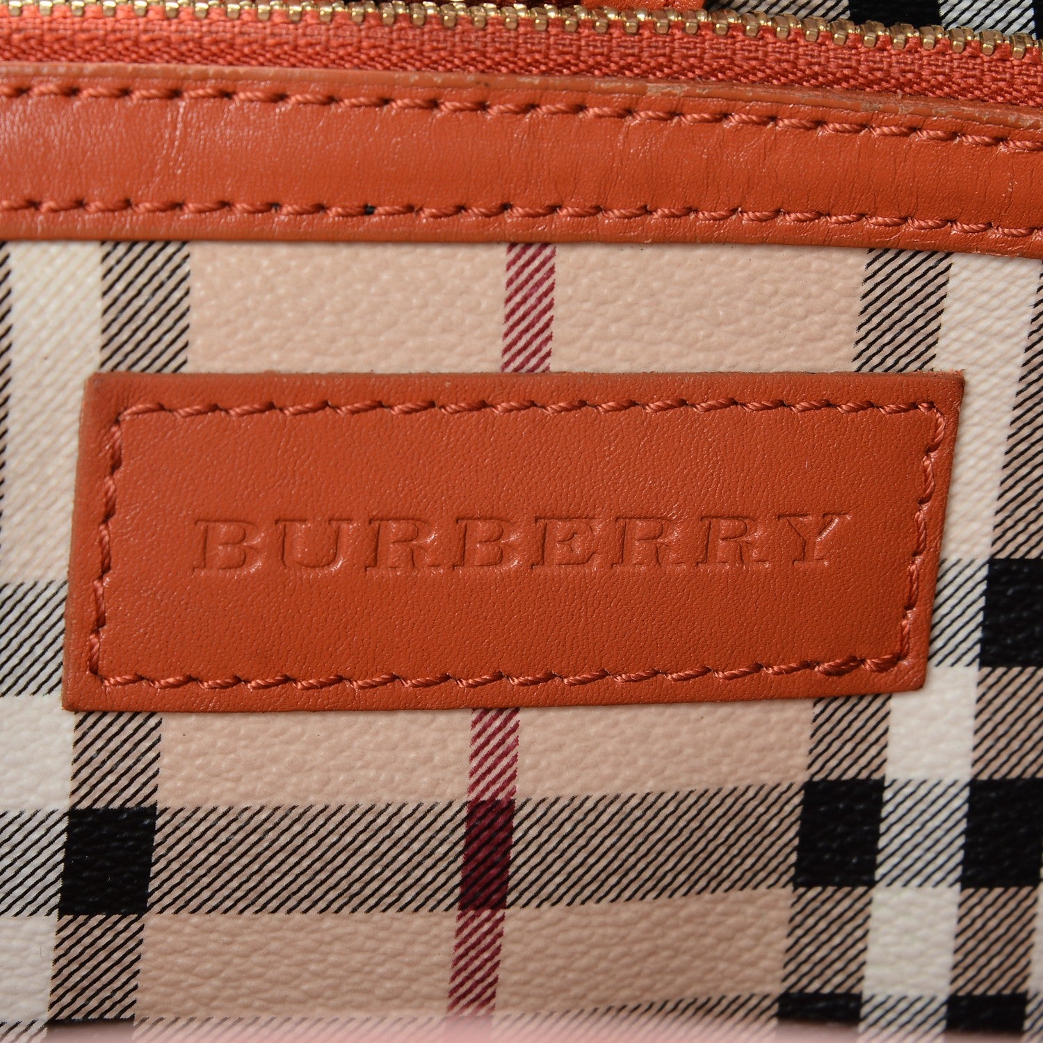 Burberry Haymarket Check Small Canterbury Tote Orange 8 of 8