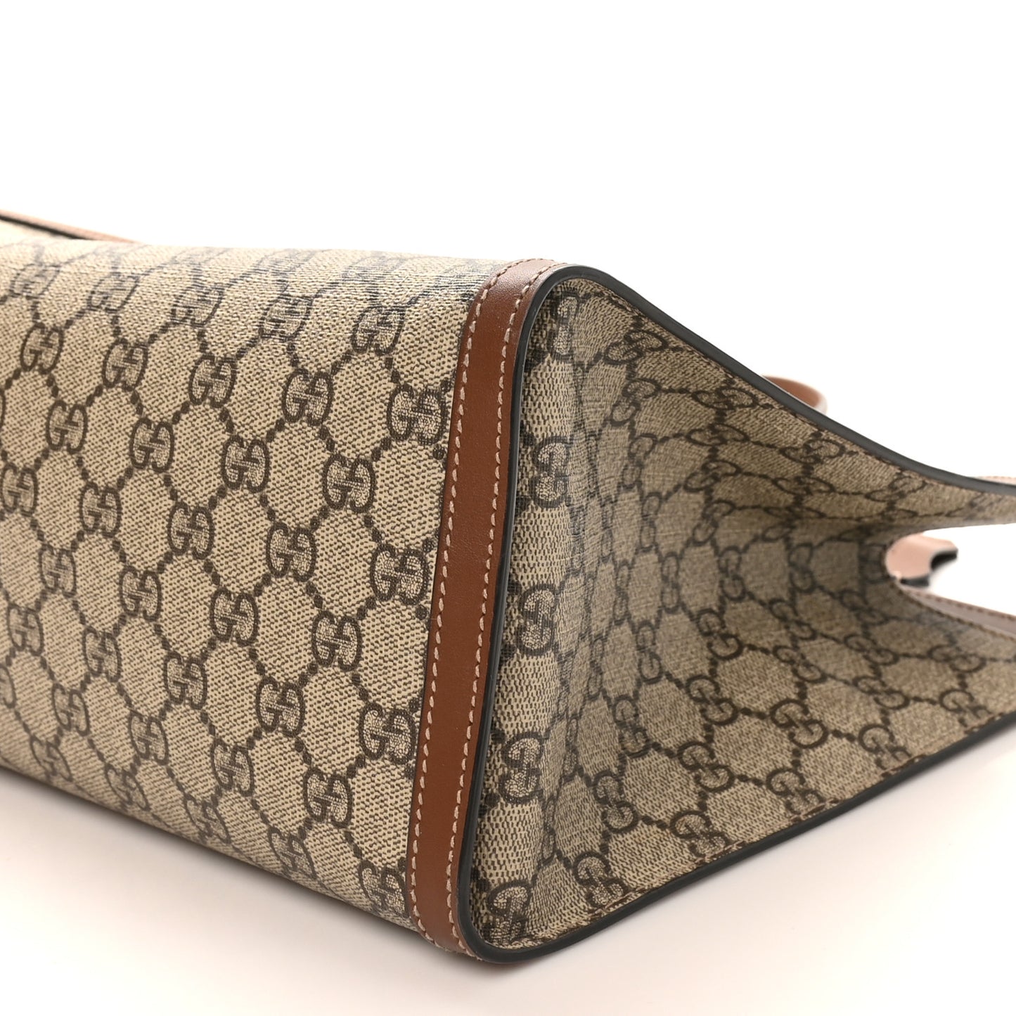 GG Supreme Monogram Medium Padlock Tote Beige Cuir
