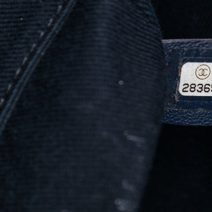 Chanel Lurex Canvas Medium Deauville Tote Navy Blue Gold 7 of 14