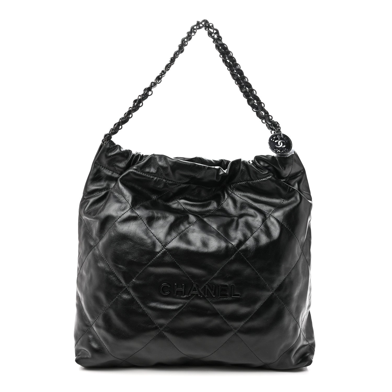 Chanel Shiny Calfskin Quilted Chanel 22 So Black 1 of 12