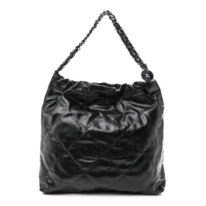 Chanel Shiny Calfskin Quilted Chanel 22 So Black 1 of 12