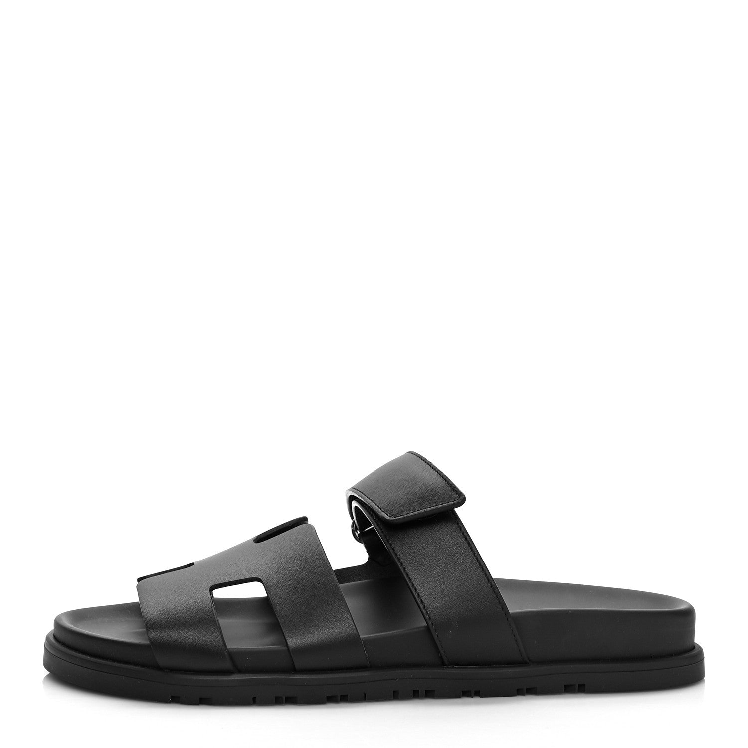 Hermes Calfskin Womens Chypre Sandals 39 Black 1 of 9