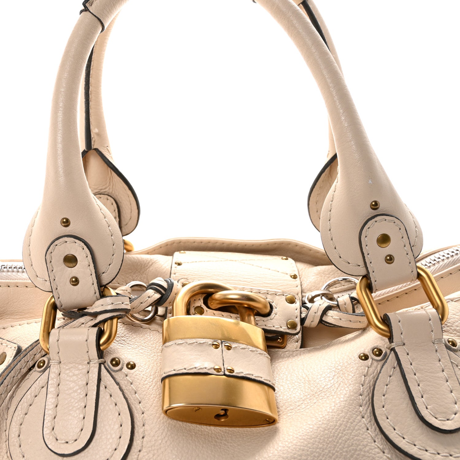 Chloe　パディントン　ミディアム　アイボリー Chloe Calfskin Medium Paddington Satchel Ivory 1855177 – FASHIONPHILE