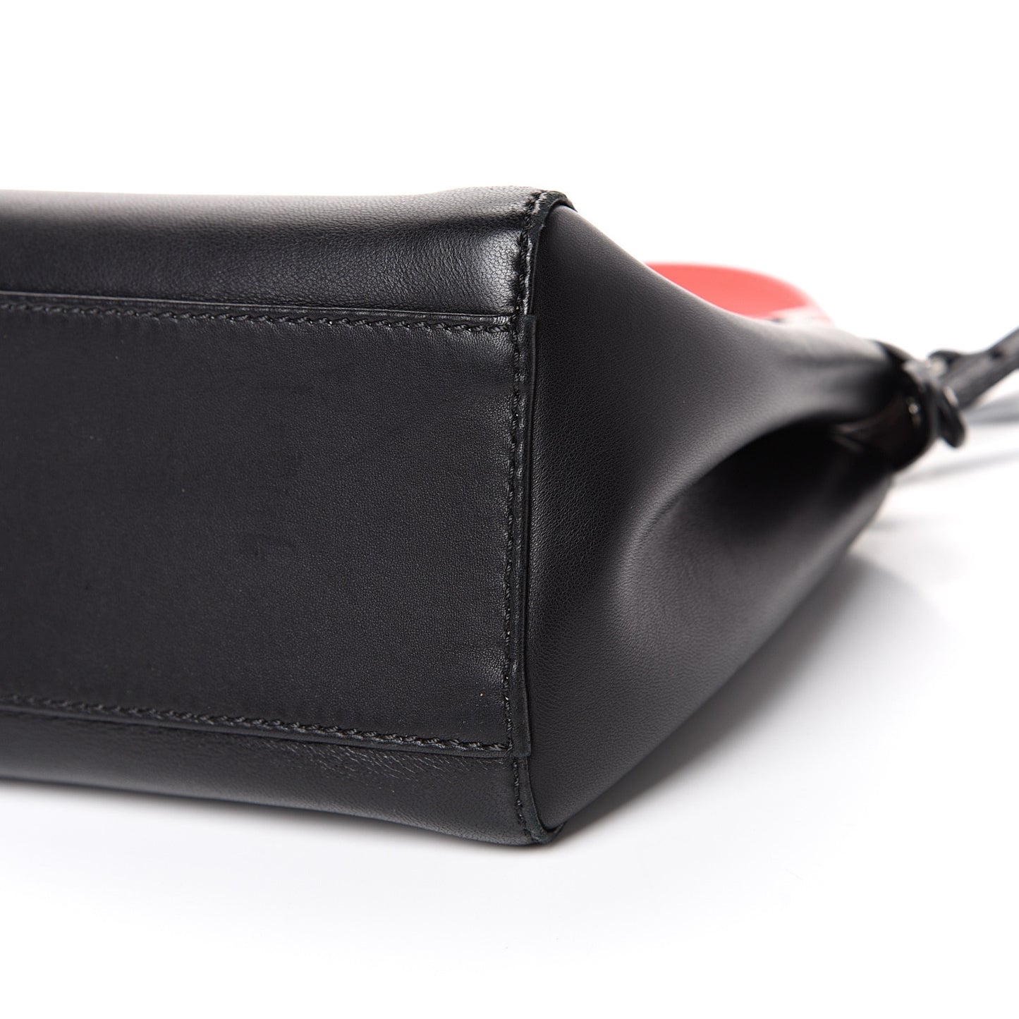 Nappa Colorblock Mini Peekaboo Iconic Satchel Black White Ecstasy