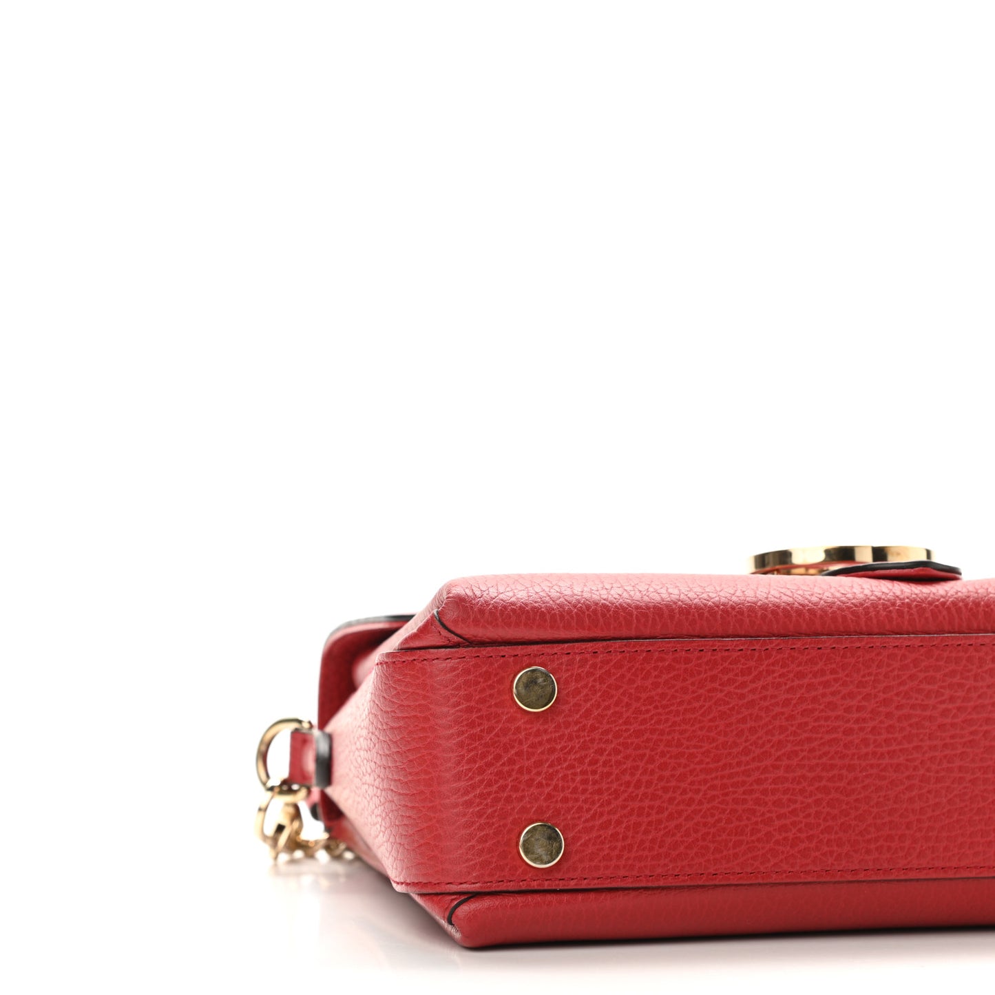 Dollar Calfskin Interlocking G Top Handle Shoulder Bag Red