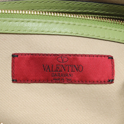Valentino Garavani Vitello Monochrome Large Rockstud Zip Wristlet Pouch Pop Apple 6 of 7