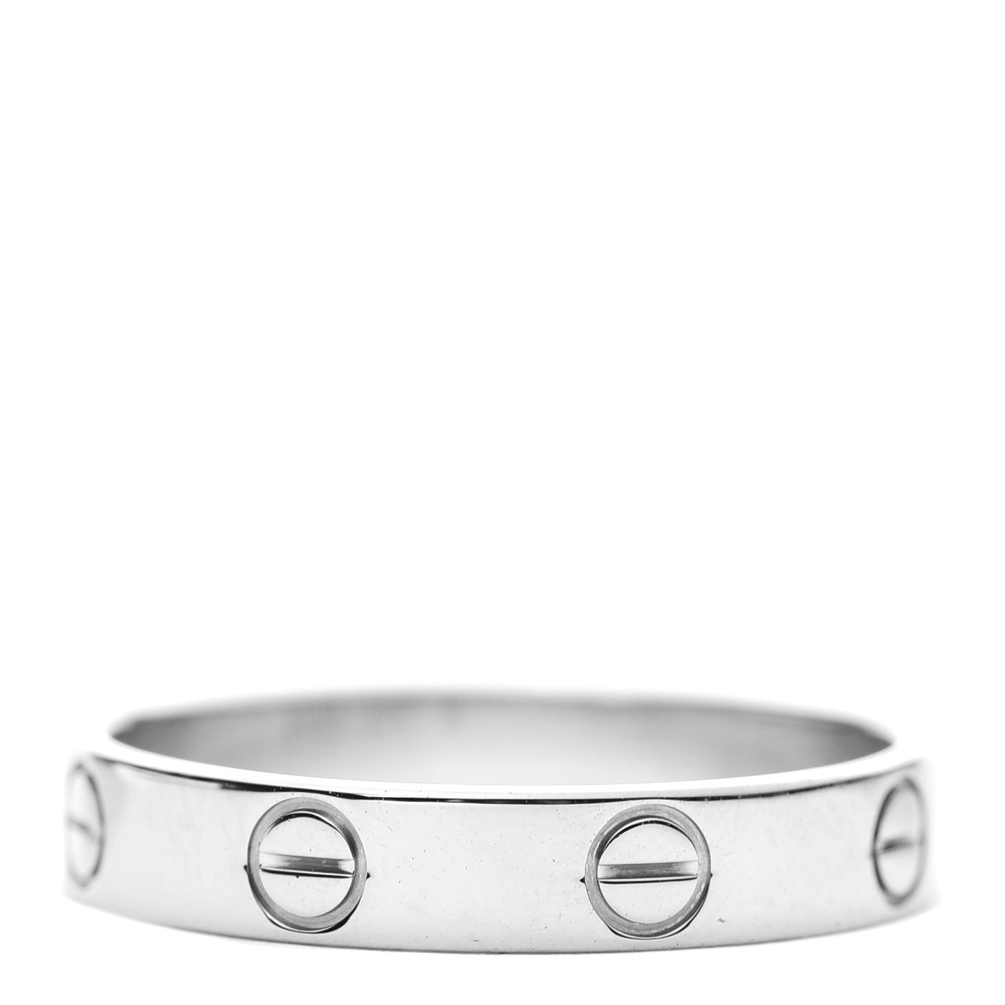 18K White Gold 3.5mm LOVE Wedding Band Ring 54 6.75