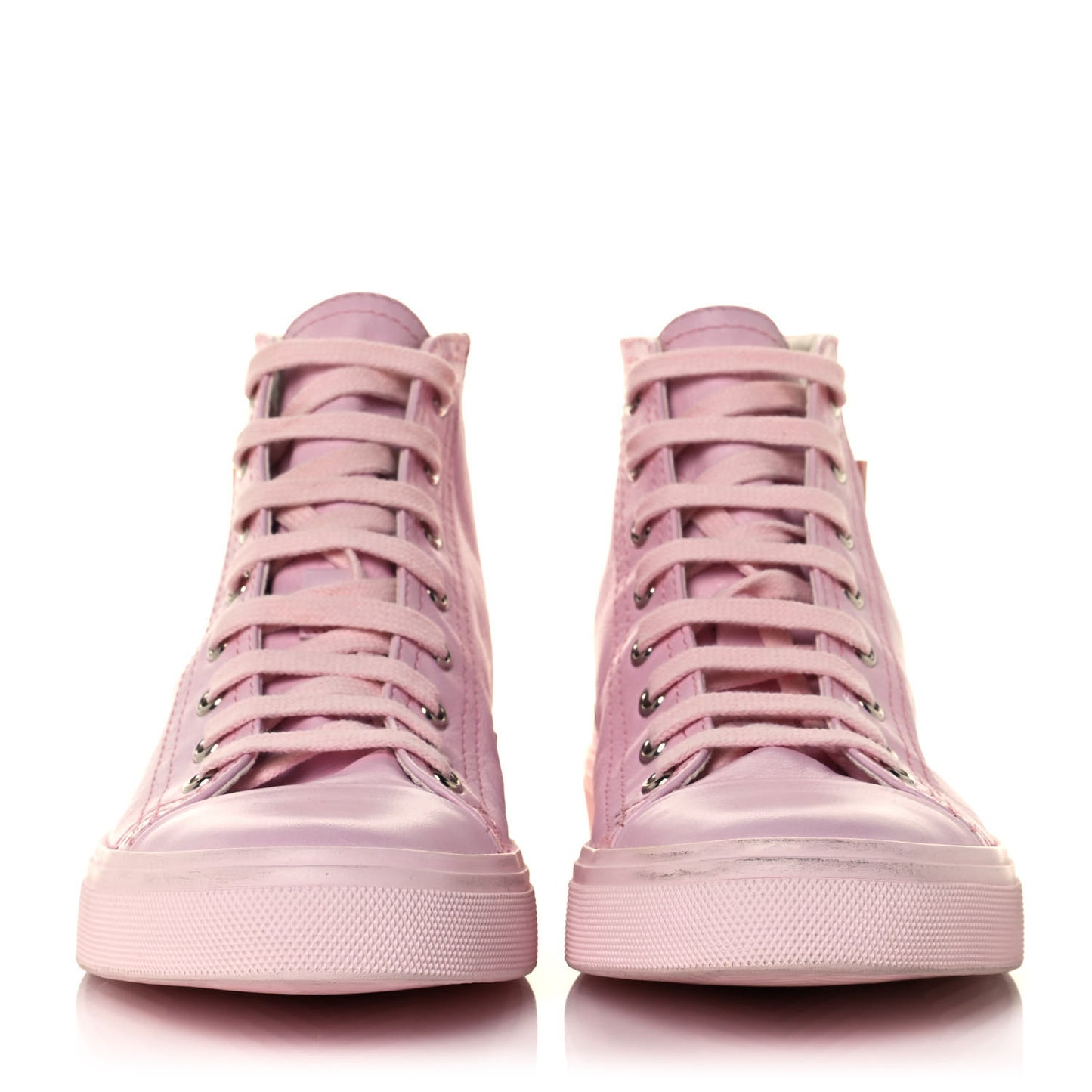 Calfskin Bedford Emblem Hightop Sneakers 39 Pastel Pink